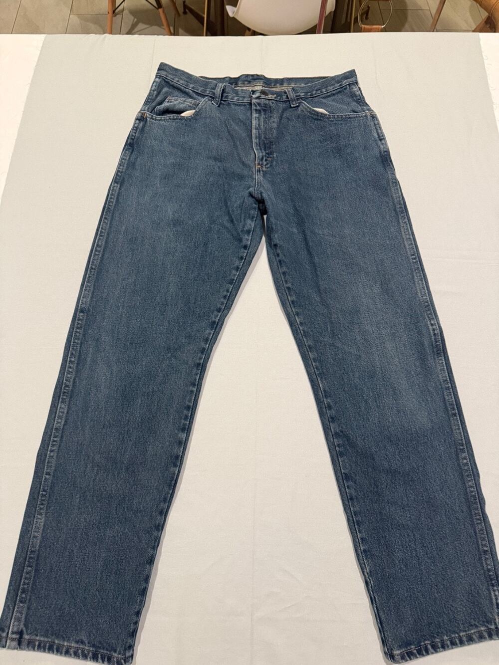 Rustler Classic Relaxed Fit Jeans Mens 32x32 Blue Straight Leg Denim